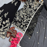Heavy Faux Georgette Sequence Work Top Sharara