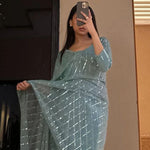 New Premium Look Imported Net Tikki Work Saree