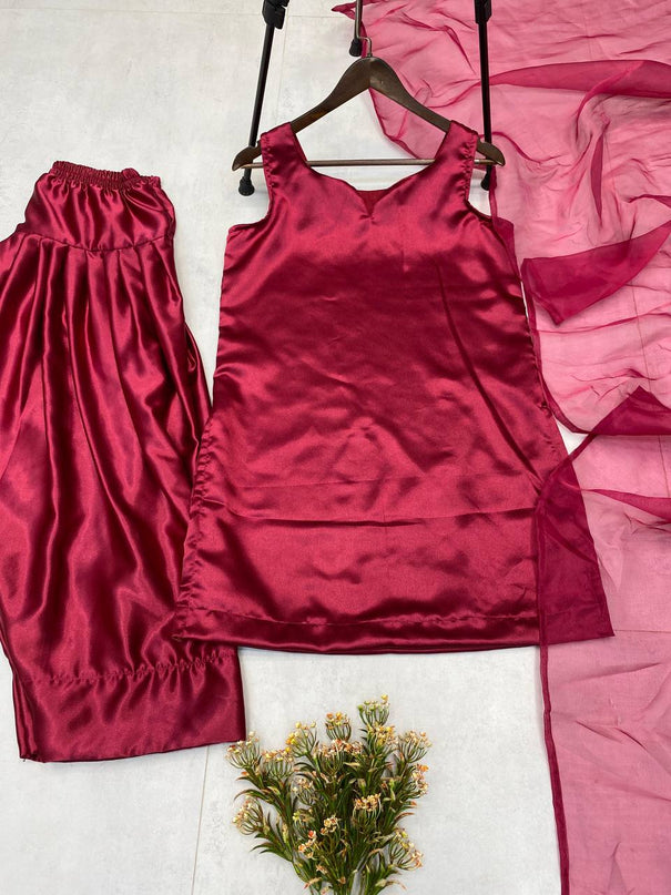 Moss Satin Micro Inner Top Salwaar