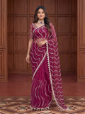 Beautiful Soft Rich Net Embroidery Sequence Pearl Work Saree