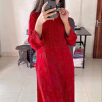 Georgette Embroidery Work With Pum Pum Work Top Pent