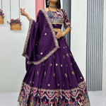 Purple Color Navratri Special Coding Work Lehenga Choli