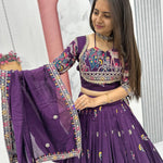 Purple Color Navratri Special Coding Work Lehenga Choli