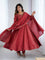 Maroon Color Roman Silk With Hand Work Anarkali