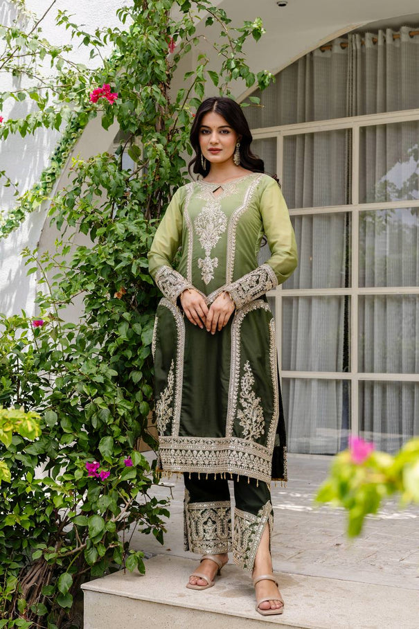 Star Georgeet Pedding Embroidery Work Top Pent