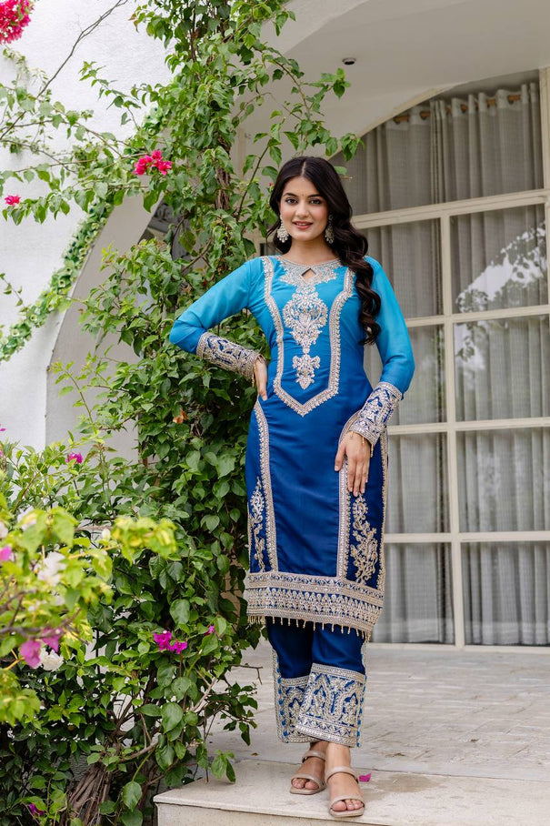 Star Georgeet Pedding Embroidery Work Top Pent