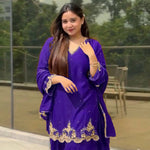 Havy Faux Georgette Embroidery Work Top Pent