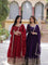 Faux Blooming Full Sleeves Embroidery Zari Work Gown