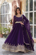Faux Blooming Full Sleeves Embroidery Zari Work Gown
