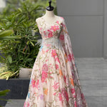 Pure Jimmy Organza With Digital Printed Work Lehenga