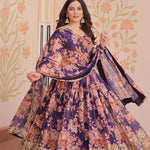 Russian Silk Rich Design Sequence Work Gown