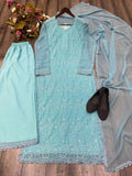 Faux Georgette Embroidery Work Lace Work Top