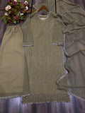 Faux Georgette Embroidery Work Lace Work Top