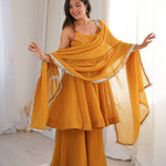 Crunchy Silk Zarkhand Sharara Suit Set