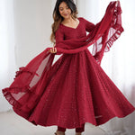 Heavy Pure Soft fox Georgette Lukhanowi Sequence Work Anarkali