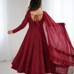 Heavy Pure Soft fox Georgette Lukhanowi Sequence Work Anarkali