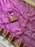 Soft Tissu Silk Saree with Ghungroo Work, Lace Border & Latkan Details