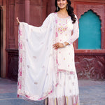 Faux Georgette Thread With Sequence Work Top Plazzo