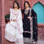 Faux Georgette Thread With Sequence Work Top Plazzo