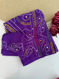 Moss Crepe Mirror Work Saree Set
