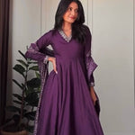 Purple Color Jalpari Silk Dori Work Anarkali