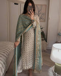 Sequence Embroldery Work With Fox Georgette Top Pent