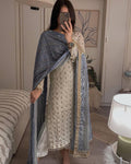 Sequence Embroldery Work With Fox Georgette Top Pent