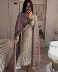Sequence Embroldery Work With Fox Georgette Top Pent