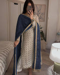 Sequence Embroldery Work With Fox Georgette Top Pent