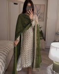 Sequence Embroldery Work With Fox Georgette Top Pent