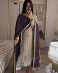 Sequence Embroldery Work With Fox Georgette Top Pent