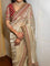 Beige Color Soft Twil Net Sequience Work Saree