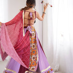 Navratri Special Rayon Fabric With Gamthi Work Lehenga Choli