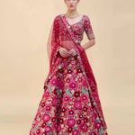 Heavy slub silk With  chainstitch embroidery & sequins work Lehenga