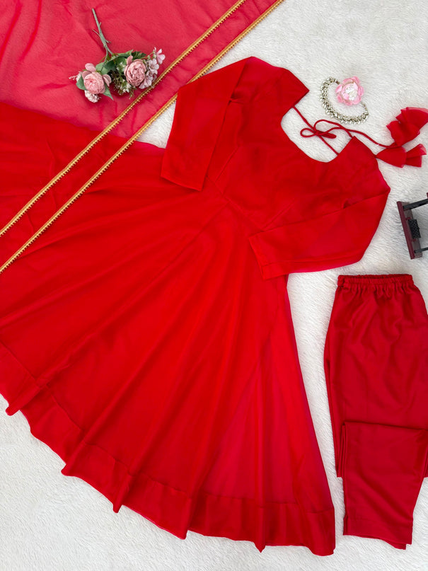 Tibby Silk Anarkali Suit Set