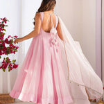 Fox Georgette Hand Embroidery Work Gown