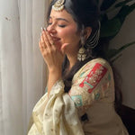 Eid Special Vhinon Silk With Heavy Embroidery Work Top With Fully Fairy Plazzo And Dupatta