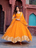 Faux Georgette Thread With Sequence Work Gown