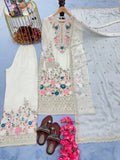 Heavy Chinon Silk And Heavy Embroidery Sequence Work With Dimond Hand Work Top Plazzo
