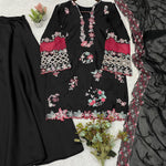Crepe Silk Sequins Embroidered Palazzo Suit Set
