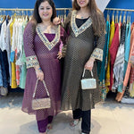 Beautifull Georgette Fabric With Embroidery Real Mirror Work Kurti