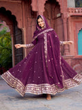 Faux Georgette Thread With Sequence Work Gown