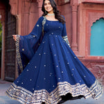 Faux Georgette Thread With Sequence Work Gown