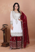 Heavy Faux Georgette Emroidery Sequence Work Top Sharara