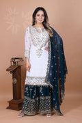 Heavy Faux Georgette Emroidery Sequence Work Top Sharara