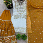 Heavy Faux Georgette Emroidery Sequence Work Top Sharara