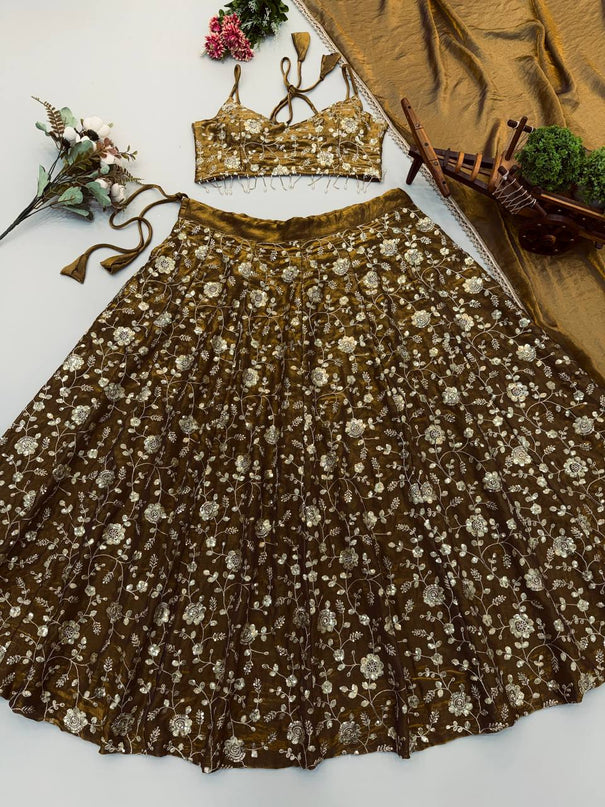Fandy Silk Embroidered Lehenga Choli Set