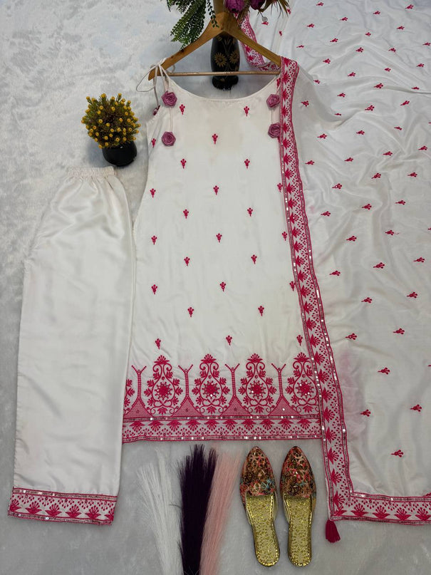Maska Cotton Silk Embroidered Suit Set
