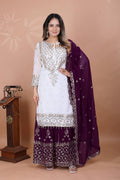 Heavy Faux Georgette Emroidery Sequence Work Top Sharara