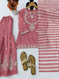 Salsa Silk Sharara Set with Thread, Sequin & Cutwork Embroidery